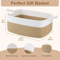 Panier Cadeau Moderne Grande Taille en Corde de Coton Tressée avec Poignée pour Emballage Cadeau, Idéal pour Snacks et Jouets - Offre Spéciale
