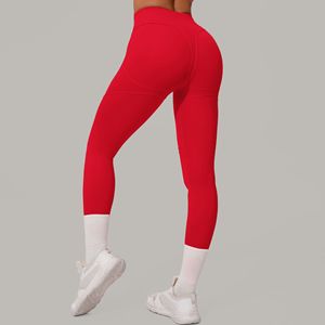 Legging Yoga Spandex/nilon elastis wanita, celana legging Yoga dan Bokong pinggang tinggi warna polos, cepat kering, Nyaman, ramah lingkungan, anti UV untuk wanita - Product Image 3