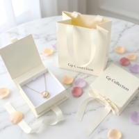 Boîte d'emballage pour bijoux en coton écologique à motif uni, avec fermeture à rabat, pour bagues, pendentifs, boucles d'oreilles, sac en coton multi-usages, impression de logo personnalisée