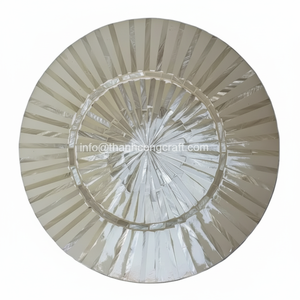 Assiettes de présentation en bambou au design moderne, incrustation nacre nacre, style rustique bohème, vaisselle peinte à la main, vente en gros - Product Image 1