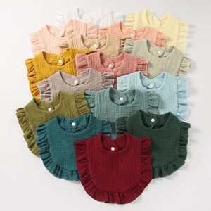 Vente en gros de bavoirs pour filles bavoirs pour bébés serviette de salive pour tout-petits bavoirs de bave de couleur unie pour bébés filles - Product Image 3