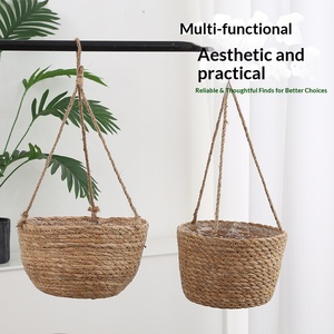 Grand panier à fleurs rectangulaire <span class=keywords><strong>en</strong></span> macramé <span class=keywords><strong>tressé</strong></span>, écologique, pour intérieur et extérieur - Product Image 6