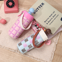 Bouteilles isothermes en acier inoxydable personnalisables avec logo, mignonnes, en gros, avec paille, isolées sous vide, pour enfants et écolières