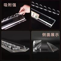 En gros, Mélangeur de tuiles de Mahjong magnétique en acrylique à motif vague, avec règle de distribution transparente de 20 pouces, pour soirées de jeu 4 joueurs, portable