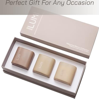 Ensemble de diffuseurs de parfum d'ambiance de luxe personnalisés en 3 pièces, en cire de soja écologique, avec logo personnalisé, idéal pour les fêtes