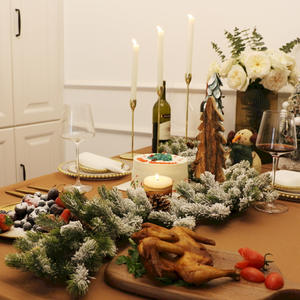 גבול חוצה 2.7 מ 'pvc/פה גרב שלג נופל חג המולד קישוט אורן חרוט אדום הוביל מחרוזת אור - Product Image 1