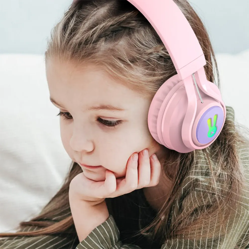 Headset BT 5.0 Headphone Anak Perempuan, Suara Stereo Nyaman Lucu