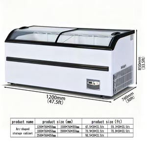 Congélateur commercial en îlot, en forme d'arc, pour la conservation de la viande en supermarché, vitrine à crème glacée, certification CE - Product Image 2