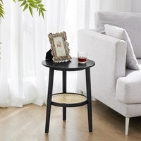 Table de chevet, table d'appoint ronde pour chambre à coucher, ensemble de 2 tables avec rangement pour salon, chambre à coucher