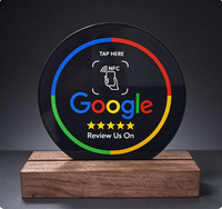 Carta NFC Acrilica Circolare Personalizzabile per Recensioni Google, Compatibile NFC213 13.56MHz, Impermeabile
