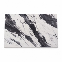 Revêtement mural en porcelaine flexible effet marbre noir et or, imperméable, pour décoration intérieure moderne du salon