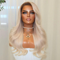 # 60 Perruques blondes platine en cheveux humains, 100% cheveux vierges alignés sur les cuticules, perruques sans colle avec dentelle frontale pré-épilée pour femme