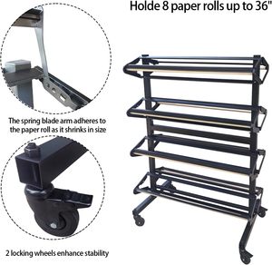 منظم متحرك أفقي متين من JH-Mech يسع حتى ثماني أجهزة، مثالي للجزارين، رف معدني للفائف الورق مع عجلات - Product Image 4
