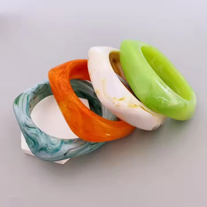 Fashion Colorful Geometric Square Acrylic Resin <b>Bangle</b> <b>Bracelet</b> Statement Vintage Acrylic Jewelry - Product Image 2