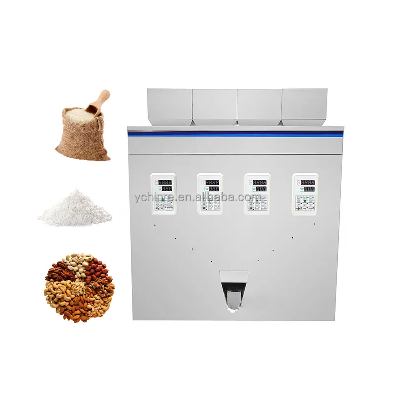 Semi-aut powder pouch bag weighing filling machine semi automatic food granule spice double head powder filling machine