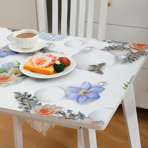 20m Roll PVC Tablecloth Factory Supplied <strong>Marble</strong> PVC Laser Printed Clear Transparent <strong>Table</strong> Covers Clear Printed - Product Image 4