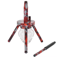 Offre Spéciale Portable classique bouteille en verre tige en aluminium Triangle araignée narguilé Shisha Camouflage nouveau Design narguilé