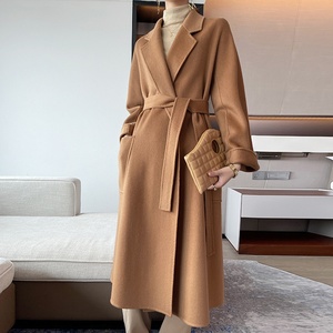 Abrigo de mujer de doble cara de Cachemira pura 100%, lana suelta larga clásica para Otoño e Invierno - Product Image 5