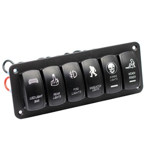 6 Gang Aluminum <strong>Rocker</strong> Switch <strong>Panel</strong> 5 Pin ON/Off Pre-Wired Toggle Switch <strong>Panel</strong> With <strong>Rocker</strong> Switch Holder - Product Image 1