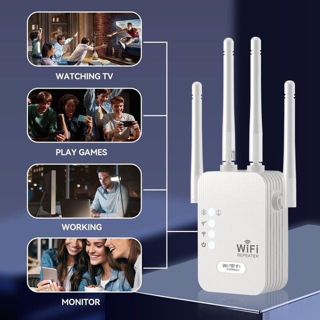 High Speed 300mbps 1200mbps Wifi Booster 2km Long Range Dual Band Wifi Repeater Booster 1200 Wifi Extender 5G
