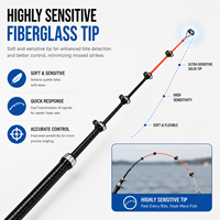 Canne à pêche télescopique en fibre de verre pour surfcasting en mer, 3,0 m, action rapide, eau douce et salée, lac, plage, roche, ruisseau, rivière