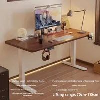 Bureau d'ordinateur électrique moderne à hauteur réglable - Bureau intelligent assis-debout en bois massif pour SOHO et télétravail