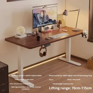 Scrivania Regolabile in Altezza Elettrica con Motore Singolo/Doppio, Gambe in Legno per Ufficio e Gaming - Product Image 6