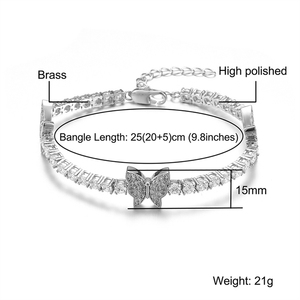 फैशन एकांटों के गहने लक्जरी 18k गोल्ड प्लेटेड समुद्र तट टेनिस ब्रेसलेट महिलाओं के लिए - Product Image 6