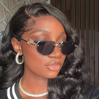 Lunettes de soleil tendance européennes et américaines, nouveau modèle à bords coupés, verres circulaires évidés, vente en gros transfrontalière, anti-UV unisexe UV400