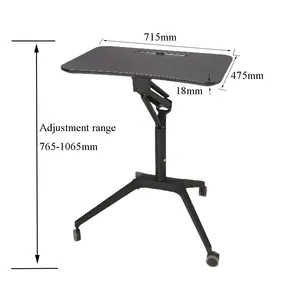New Product Portable Special Round Large Wooden Desktop Manual Height Adjustable Desk Table