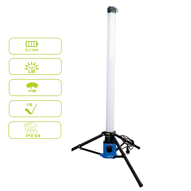Waterproof Ip65 100w Rechargeable Area Led Jobsite Work Light Rechargeable Tripod Led Site Light