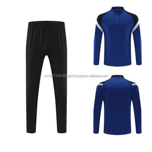 Conjunto de Sudadera y Pantalones Deportivos de Manga Larga con Estampado Transpirable para Otoño/Invierno, Cálido, para Fútbol, Deportes, Hombres y Mujeres, con Media Cremallera - Product Image 1