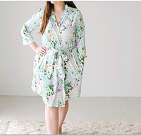 Vente en gros de peignoir d'allaitement en satin pour femmes, longueur genou, viscose, bambou, doux, vêtements de maternité