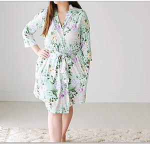 Vente en gros de peignoir <span class=keywords><strong>d</strong></span>'<span class=keywords><strong>allaitement</strong></span> en satin <span class=keywords><strong>pour</strong></span> femmes, longueur genou, viscose, bambou, doux, vêtements de <span class=keywords><strong>maternité</strong></span> - Product Image 2