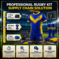 Seragam Rugby Sublimasi Kustom Tim Australia Liga Union, Kaos dan Celana Pendek untuk Pertandingan, Pakaian Olahraga Poliester