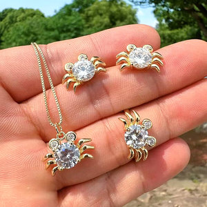 CH-LHE0994 đại dương phong cách Rùa Bông tai CZ rùa tai đinh tán vàng CZ Bông tai rùa ngọc trai bông tai bán buôn Đồng Ngọc Trai tai đinh tán - Product Image 4