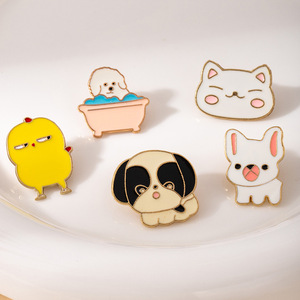 Broche en émail motif dessin animé de chiot mignon, épinglette animalière, accessoire de décoration pour sacs et vêtements - Product Image 1