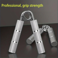 Juego de Empuñaduras de Metal Plateado con Resistencia Ajustable, Ligeras, Antideslizantes y Resistentes para Ejercicios de Muñeca y Antebrazo