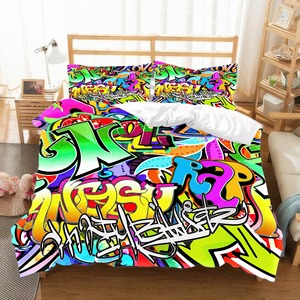 Juego de Ropa de Cama de Baloncesto Lai Yan de 3 Piezas con Estampado Digital en Negro y Naranja, Decoración Deportiva para Dormitorio - Product Image 2