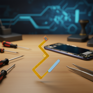 Cable flexible para botón de encendido y huella dactilar para Xiaomi Poco X4 Pro 5G, diseño de barra azul claro - Product Image 2