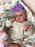 Npk20-Muñeca de bebé hecha a mano para recién nacido, lulou realista, muñeca de tacto suave, con venas Visible de piel pintada en 3D
