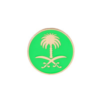 Nouvelle arrivée Date palmier broche en gros drapeau fondateur saoudien fête nationale décorer broche LOGO personnalisé émail épinglettes saoudien