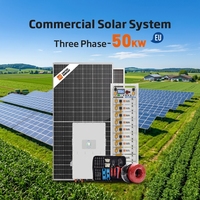 Sistema de Paneles Solares de 50kW 100kWh, Inversor Híbrido Trifásico, Batería de Litio para Uso en Casas y Villas