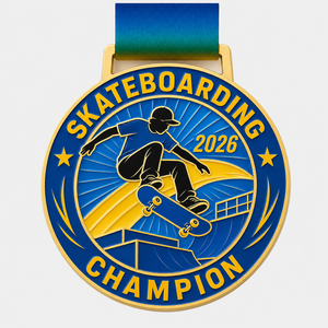 Wholesale Custom Design Logo Zinc Alloy Gold Competition Award <b>Table</b> <b>Tennis</b> Running Metal Sport Custom Skateboarding Medal - Product Image 1