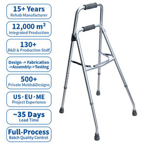Déambulateur pliant en aluminium pour soins <span class=keywords><strong>à</strong></span> <span class=keywords><strong>domicile</strong></span>, réglable en hauteur, pour personnes âgées et handicapées, équipement de réadaptation, usine OEM ODM - Product Image 1
