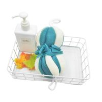 Matériau sûr couleur unie luffa boule de bain éponge douche pouf exfoliant maille éponge de bain pour le nettoyage