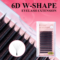 DANIKE Premade Easy Fans 6D W Extension de cils 0.07mm D Curl Mix Longueur 100% Fans de volume super doux faits à la main