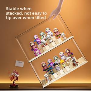 Présentoir rectangulaire en <span class=keywords><strong>plastique</strong></span> pour <span class=keywords><strong>rangement</strong></span> de boîtes mystères avec éclairage, vitrine anti-poussière pour figurines et poupées, vente en gros - Product Image 3