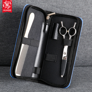 Étui à ciseaux écologique PB-06B en cuir PU pour coiffeur et tondeur, avec 2 étuis de protection, couleur bleue - Product Image 3