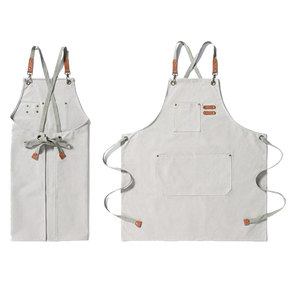 Tabliers de cuisine sans manches en toile de coton pour femmes et hommes, uniforme de <span class=keywords><strong>chef</strong></span>, styliste, café/restaurant, réutilisables, écologiques - Product Image 4